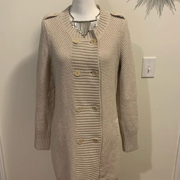 Military Duster Cardigan by Talbots - Picture 2 of 8